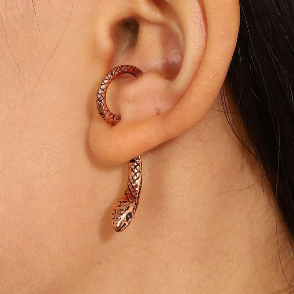 Alloy Animal Snake Women's Exaggerated Fashion Earrings With Electroplating
