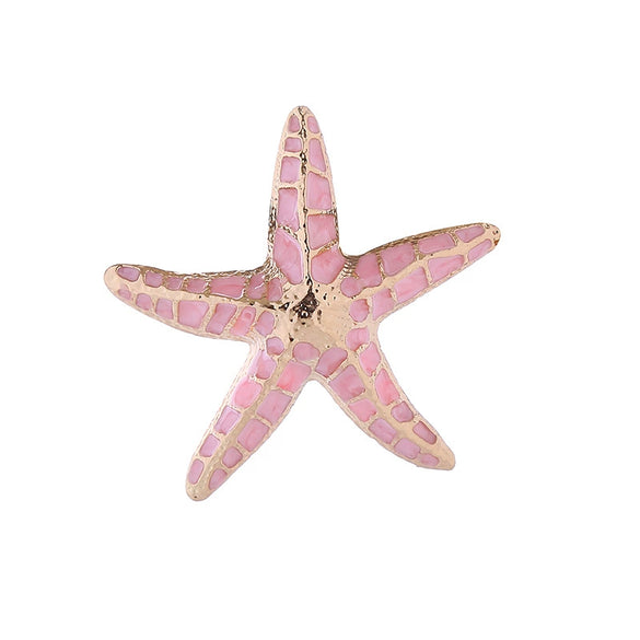 Alloy Animal Starfish Dripping Oil Brooch For Women