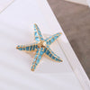 Alloy Animal Starfish Dripping Oil Brooch For Women
