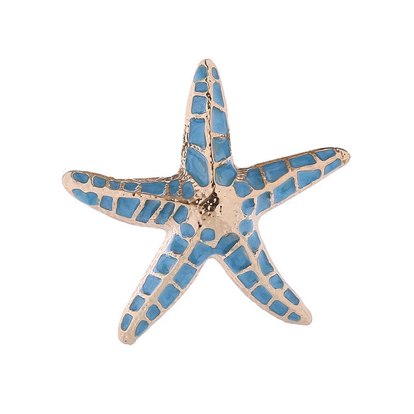 Alloy Animal Starfish Dripping Oil Brooch For Women
