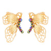 Alloy Animal Style Hollow Butterfly Rose Electroplated Women's Earrings