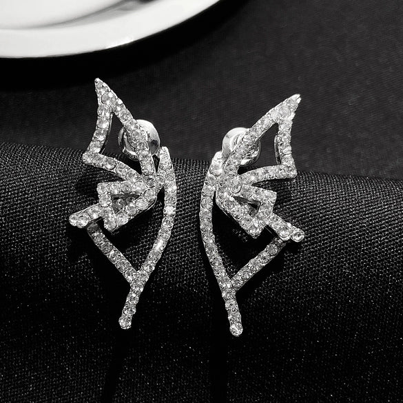 Alloy Animal Style Hollow Butterfly Rose Electroplated Women's Earrings