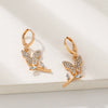 Alloy Animal Style Hollow Butterfly Rose Electroplated Women's Earrings