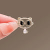 Alloy Animal Style Hollow Cat Brooch For Women With Electroplating