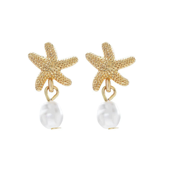 Alloy Animal Style Starfish Women's Earrings Electroplated