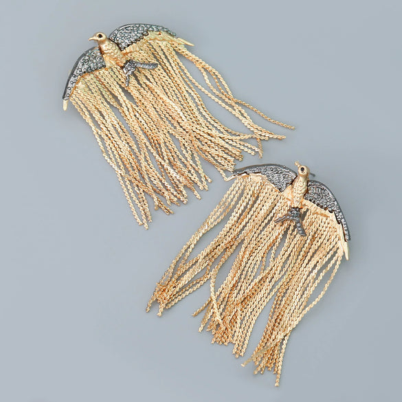 Alloy Animal Tassel Earrings Electroplated For Women