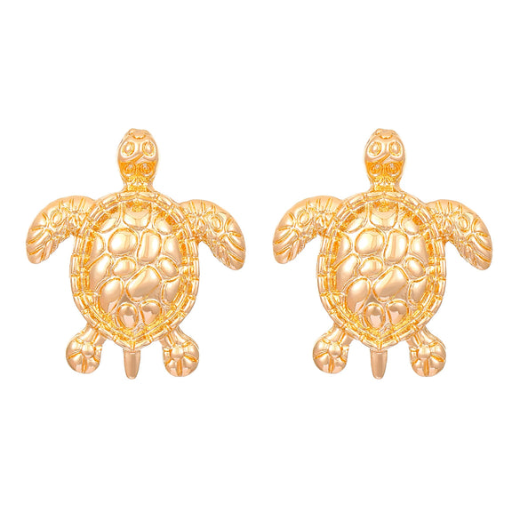 Alloy Animal Tortoise Earrings Electroplated For Women