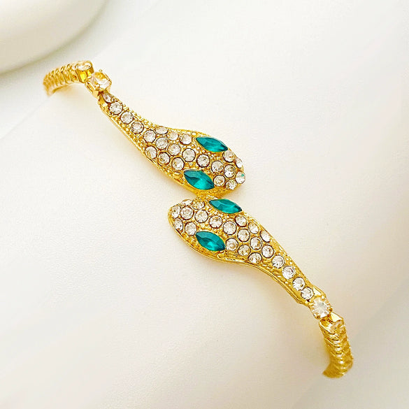 Alloy Animal Zodiac Diamond Micro Inlaid Adjustable Snake Bracelet For Girls