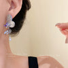 Alloy Animal Zodiac Diamond Set Light Luxury Style Butterfly Water Drop Tassel Earrings For Women