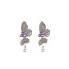 Alloy Animal Zodiac Diamond Set Light Luxury Style Butterfly Water Drop Tassel Earrings For Women
