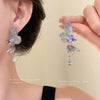 Alloy Animal Zodiac Diamond Set Light Luxury Style Butterfly Water Drop Tassel Earrings For Women