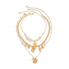 Alloy Animal Zodiac Geometric Style Electroplated Starfish Conch Pendant Necklace For Women