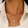 Alloy Animal Zodiac Pendant Doublelayer Chain Necklace Electroplated Ocean Style Jewelry