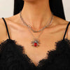 Alloy Animal Zodiac Pendant Doublelayer Chain Necklace Electroplated Ocean Style Jewelry