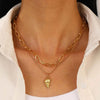 Alloy Animal Zodiac Pendant Doublelayer Chain Necklace Electroplated Ocean Style Jewelry
