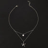 Alloy Animal Zodiac Pendant Doublelayer Chain Necklace Electroplated Ocean Style Jewelry