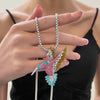 Alloy Animal Zodiac Retro Hummingbird Pendant Necklace Electroplated Regular Chain