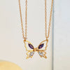 Alloy Animal Zodiac Style Butterfly Pendant Clavicle Chain Necklace With Electroplating