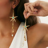 Alloy Animal Zodiac Style Electroplated Starfish Jellyfish Tassel Earrings For Women