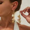 Alloy Animal Zodiac Style Electroplated Starfish Jellyfish Tassel Earrings For Women