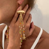 Alloy Animal Zodiac Style Electroplated Starfish Jellyfish Tassel Earrings For Women