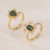 Alloy Animal Zodiac Style Stacked Turtles Ring Set Electroplated With 14K Gold