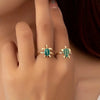 Alloy Animal Zodiac Style Stacked Turtles Ring Set Electroplated With 14K Gold