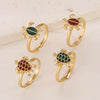 Alloy Animal Zodiac Style Stacked Turtles Ring Set Electroplated With 14K Gold