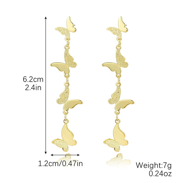 Alloy Animals Butterfly Electroplated Earrings