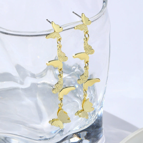 Alloy Animals Butterfly Electroplated Earrings