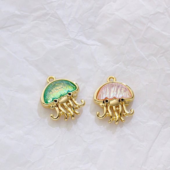 Alloy Animals Jellyfish Pendant Diy Jewelry Electroplated Accessories