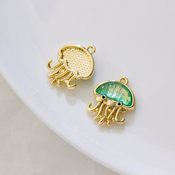Alloy Animals Jellyfish Pendant Diy Jewelry Electroplated Accessories