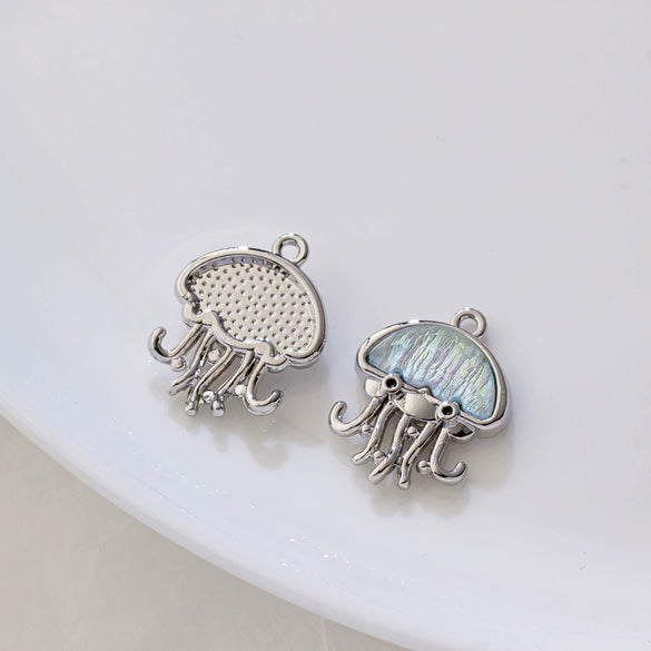 Alloy Animals Jellyfish Pendant Diy Jewelry Electroplated Accessories