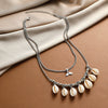 Alloy Animals Style Double Shell Necklace With Electroplating Process