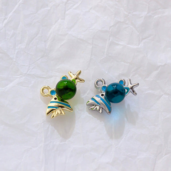 Alloy Animals Style Three Dimensional Bubble Blowing Fish Pendant Electroplated Jewelry Accessories