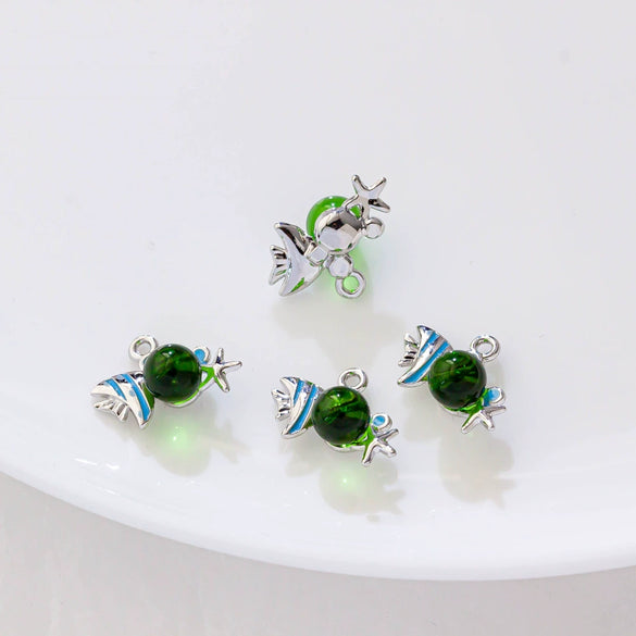 Alloy Animals Style Three Dimensional Bubble Blowing Fish Pendant Electroplated Jewelry Accessories