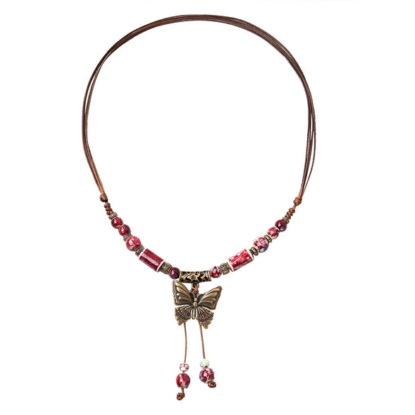 Alloy Animals Zodiac Ceramic Necklace Electroplated Middle Ancient Style Unisex