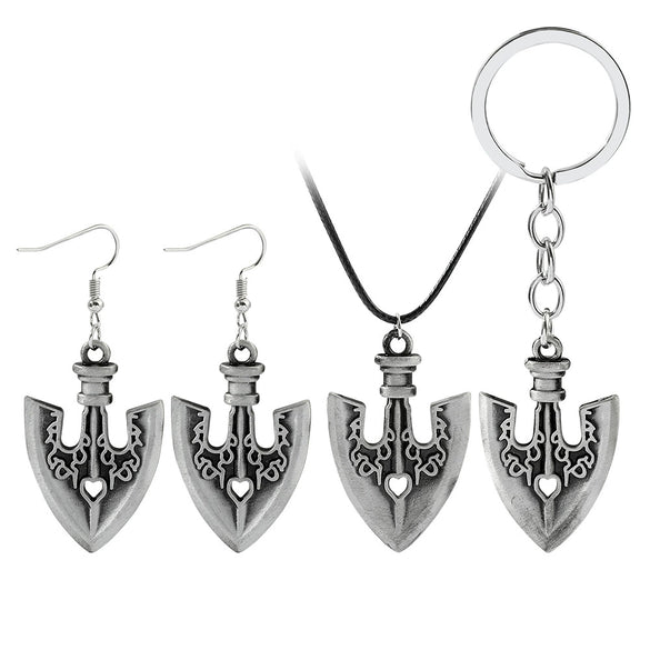 Alloy Animation Peripheral Necklace With Punk Style Geometric Pendant And Electroplating Treatment Leather Rope Chain