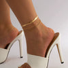 Alloy Anklet For Women With Geometric Pattern And Inlaid Artificial And Semiprecious Stones Retro Style