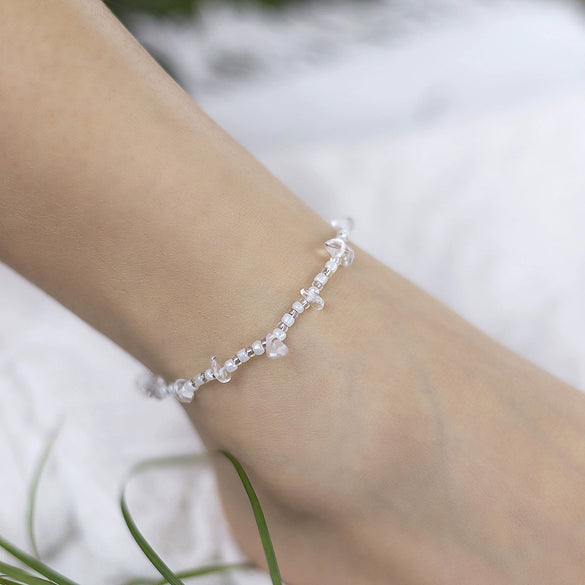 Alloy Anklet For Women With Geometric Pattern And Inlaid Artificial And Semiprecious Stones Retro Style