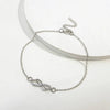 Alloy Anklet For Women With Retro Infinite Symbol And Letters Numbers Text Pattern Inlaid With Artificial Gemstone And Semiprecious Stone