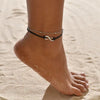 Alloy Anklet For Women With Retro Infinite Symbol And Letters Numbers Text Pattern Inlaid With Artificial Gemstone And Semiprecious Stone