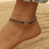 Alloy Anklet For Women With Retro Infinite Symbol And Letters Numbers Text Pattern Inlaid With Artificial Gemstone And Semiprecious Stone