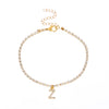 Alloy Anklet With Letters Numbers Text Pattern And Artificial Gemstones Semiprecious Stones Inlay For Women