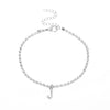 Alloy Anklet With Letters Numbers Text Pattern And Artificial Gemstones Semiprecious Stones Inlay For Women