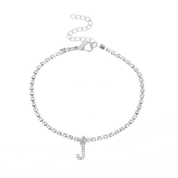 Alloy Anklet With Letters Numbers Text Pattern And Artificial Gemstones Semiprecious Stones Inlay For Women