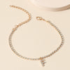 Alloy Anklet With Letters Numbers Text Pattern And Artificial Gemstones Semiprecious Stones Inlay For Women