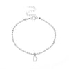 Alloy Anklet With Letters Numbers Text Pattern And Artificial Gemstones Semiprecious Stones Inlay For Women