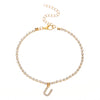Alloy Anklet With Letters Numbers Text Pattern And Artificial Gemstones Semiprecious Stones Inlay For Women