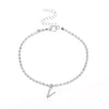 Alloy Anklet With Letters Numbers Text Pattern And Artificial Gemstones Semiprecious Stones Inlay For Women